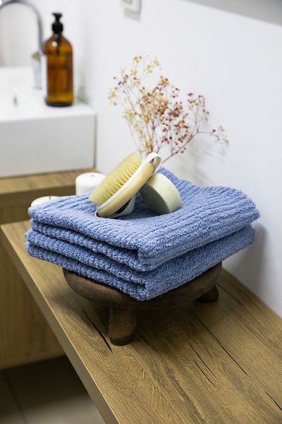 FAVORA Line Luxury Bumbac Pachet 2 Prosoape pentru mâini și față 50x90 - Indigo