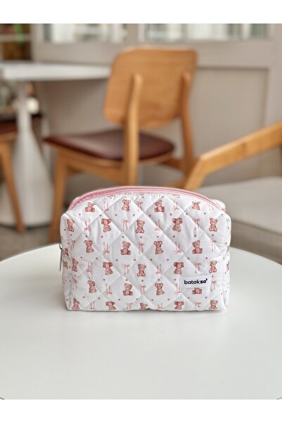 Batekso Рожева косметичка з малюнком ведмедика - великий розмір
