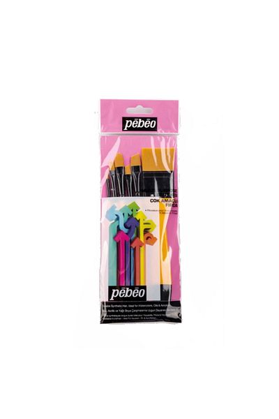 Pebeo Brush Set Flat Cut-angular-floor Set of 6-8