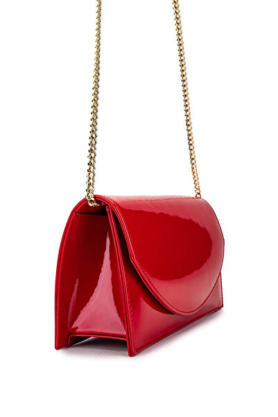 Tamer Tanca Women's Vegan Red Patent Leather Shoulder Bag