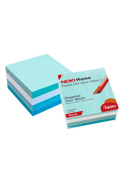 Noki Pastel Ice Colored Adhesive Note Paper - Cube 400 Pages 75x75, 12013-33