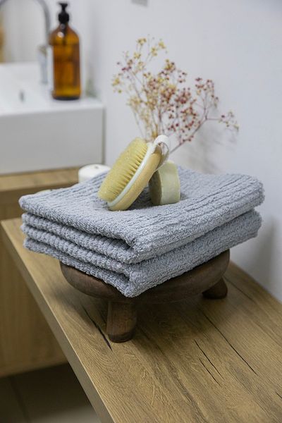 FAVORA Line Luxury Cotton 2-Piece Hand Face Towel 50X90 - Gray