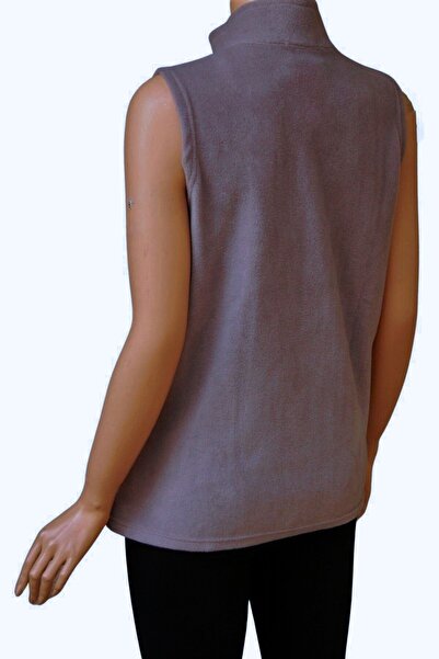 Giyimde Evrim Gri Polar Yelek Kadın