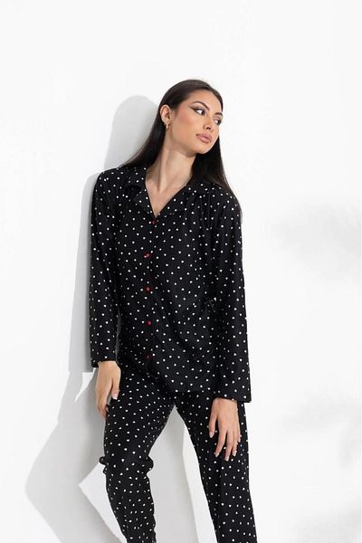 Kültür Boutique Women's Plaid Suede Front Button Baby Lapel Long Sleeve Pajamas Set