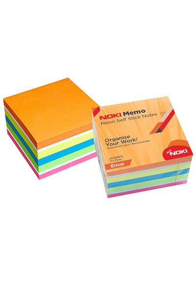 Noki Neon Envai Adhesive Note Paper - Cube 450 Pages 75X75
