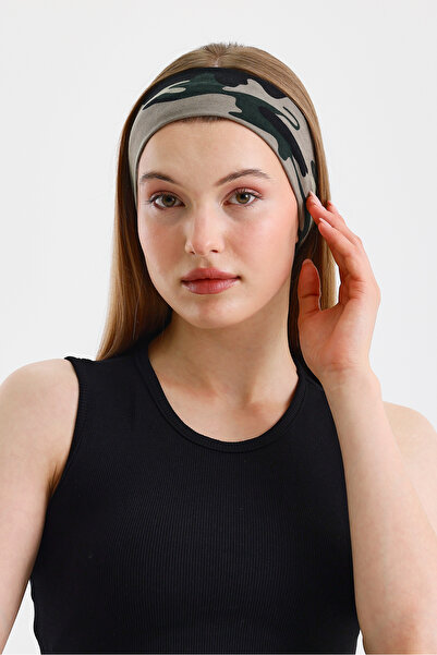 Butikgiz Γυναικεία αθλητική ζώνη μαλλιών Camouflage - Εξαιρετικά ελαφριά, αντιολισθητική και αντιιδρωτική