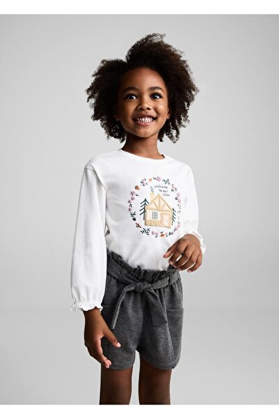 MANGO Baby Kemerli Tüvit Şort