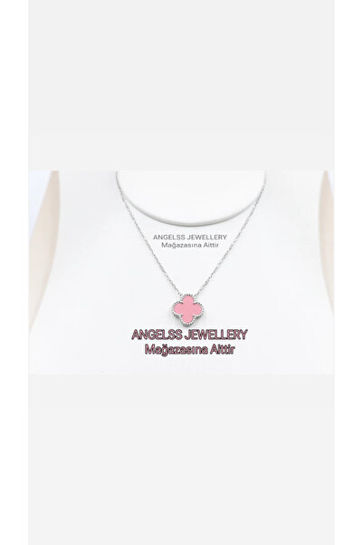 ANGELSS JEWELLERY قلادة تيك يونكا باللون الوردي والفضي من فان كليف (قلادة يون...