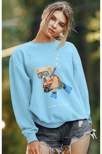 SUNFREE SWEATSHIRT OVERSIZE UNISEX DALGIÇ TEDDY BUMBAC