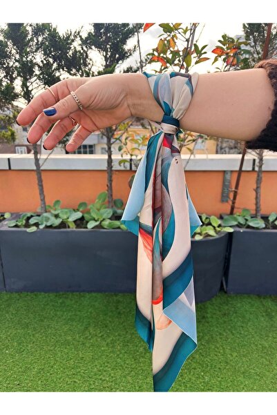 tarzınısec Αξεσουάρ κασκόλ με σχέδιο σιφόν σατέν μαντήλι μπαντάνα