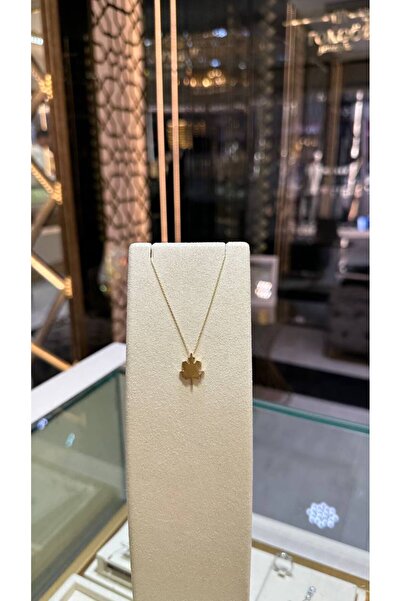Butik 14 Ayar Altın Çınar Yaprağı Kolye
