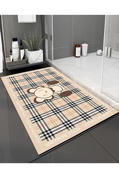Else Dekor Water Absorbent Shower Front Patterned Printed Bath Mat Toilet Seat One Piece Animal Bathroom Rug
