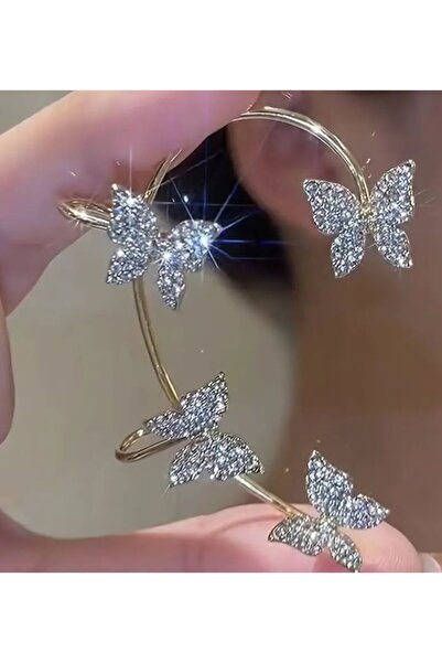 Dgt Luxury Kelebek Klipsli Kulak Kelepçe Küpe