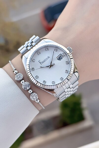 Freelook Altın Gri Renk Ayarlanabilir Kordonlu Garantili Kadın Kol Saati ve B...