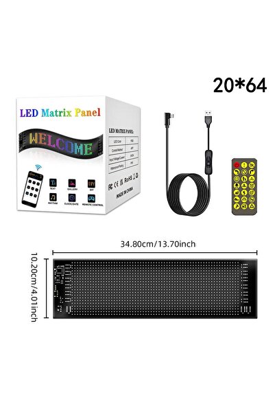 howear Led Matrix (40 Cm Uzunluğunda) Büyük Boy Panel Dijital Ekran Kumandalı App Kontrollü Oto Aksesuar
