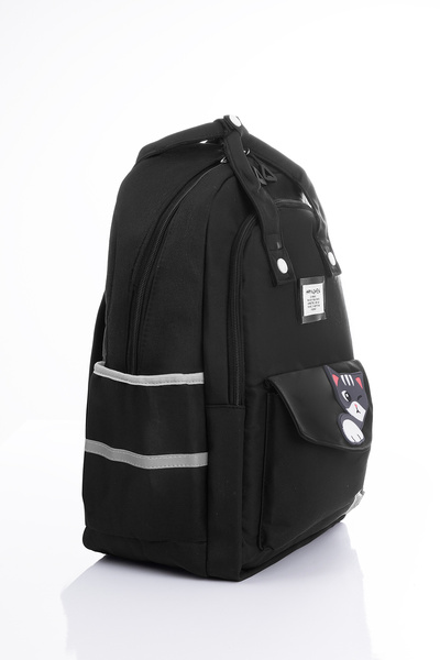 Ecrou Black Backpack with Cute Cat Picture