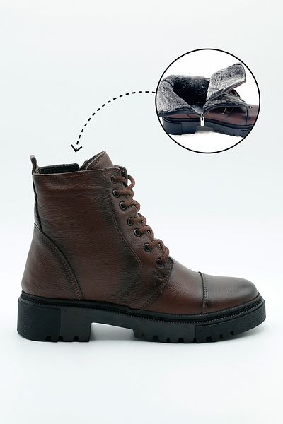 Geppetto Women's Genuine Leather Shearling Boots - Water Resistant