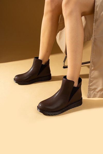 Pembe Potin Γυναικείες μπότες καφέ Comfortable Fit Αντιολισθητική σόλα Ελαστική Ζεστή Επένδυση Καθημερινές Μπότες