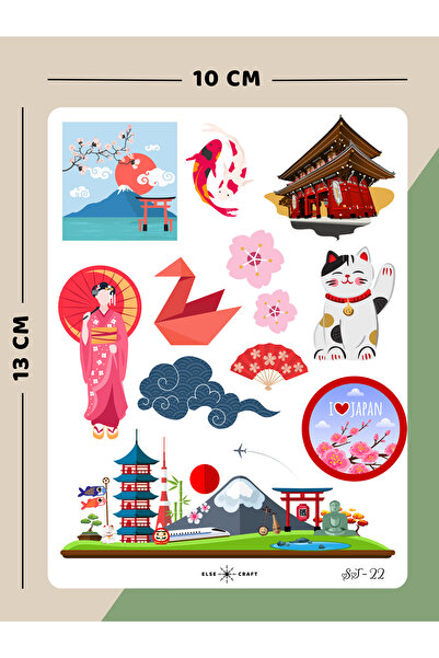 Else Craft Japonya  Seyahat Temalı Sticker - ST-22 - Ajanda Planlayıcı Bullet...