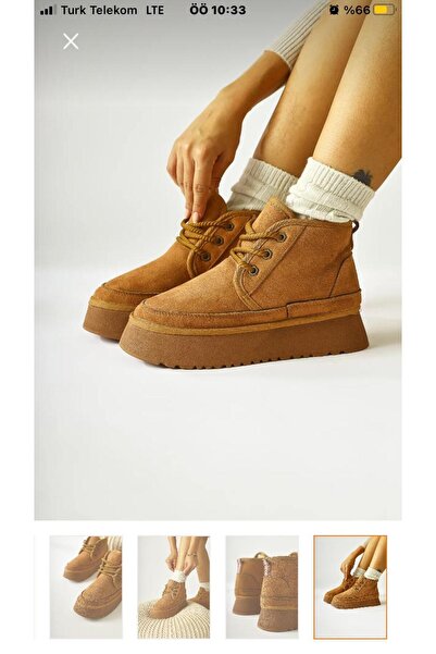 rabellashoes rabella yeni sezon içi kürklü soğuk hava dayanıklı taba renk bottie