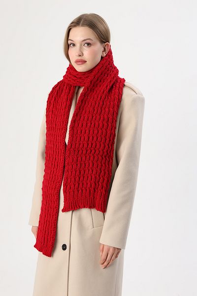 Sheilar Twist Pattern Thick Knitwear Knitted Scarf