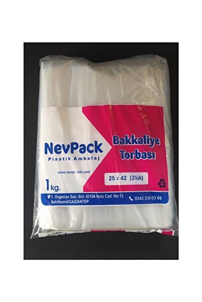 NevPack Naylon Torba Bakkaliye Torbası 25X42 Cm 3 LÜK  1 Kg