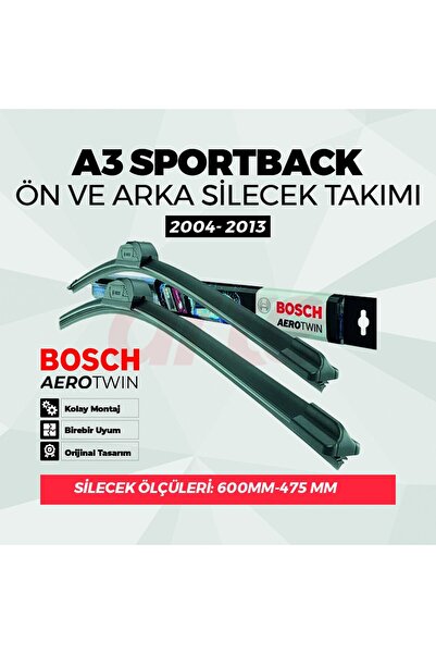 Bosch Audi A3 Sportback Ön Ve Arka Silecek Takımı Ara. 2004 - Mar. 2013 Uyuml...