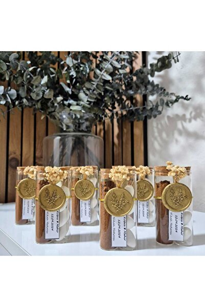 ASPİRİZM 20 Adet Cam Tüp İçerisinde Türk Kahvesi ve Nikah Şekeri-DÜĞÜN - NİKA...