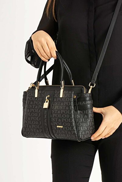 Miami Polo حقيبة يد وكتف من الجلد بتفاصيل قفل Lacos للسيدات