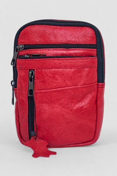Lederax Genuine Leather Five Compartment Waist and Shoulder Bag Ld516