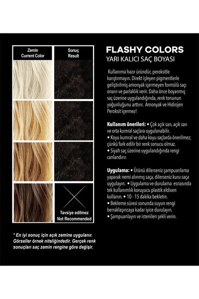 Flashy Colors Flashy Color Siyah 100ml Vegan Direkt Uygulanan Saç Boyası