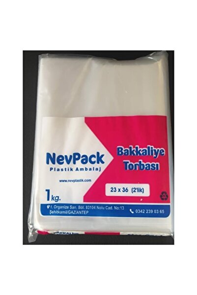 Genel Markalar Bakkaliye Torbası 2'lik 1 Kg 23x36 Cm Naylon Torba Şeffaf Bakliyat Torbası Dolap Poşeti