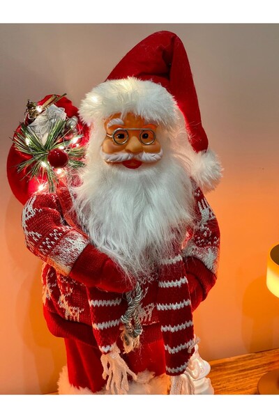 BENİMOLMALI Noel Baba 2025, Kırmızı Beyaz Tonlarında, Detaylı Kıyafetli IŞIKL...