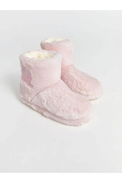 LC Waikiki LCW STEPS Ροζ Barbie Κεντημένες Fleece Κοριτσίστικες μπότες για το σπίτι