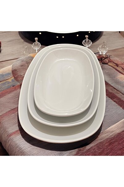 MY ZEY 3-Piece Dinnerware Set - Boat Salad, Presentation Appetizer and Saucer Set