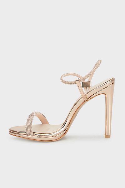 Lela Stone Detailed Belted Heeled Evening Dress -3475891805