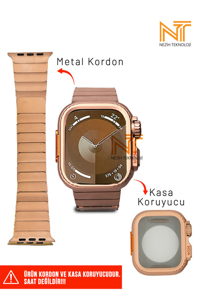 Nezih Case Apple Watch Serisi 7 / 8 / 9 45mm ve Seri 10 46mm Uyumlu Sert Kasa...