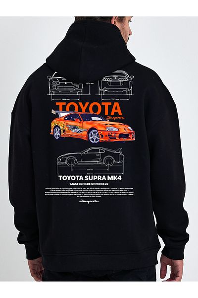 Uniquetex Унисекс суичър VEK Oversize - с принт на кола