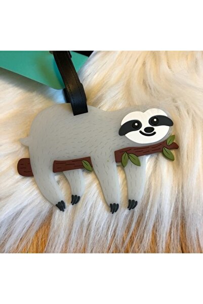 Boldy Etichetă pentru valiză cu figurină de animal leneș - Etichetă pentru va...