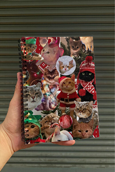 Namgo Spiralli A5 Defter Yılbaşı Kedileri (200 Sayfa)