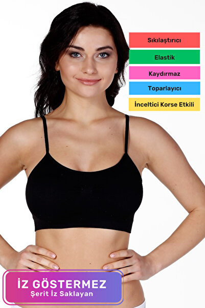 Lidyacottone Lenjerie bustieră confortabilă cu bretele subțiri și căptușeală,...