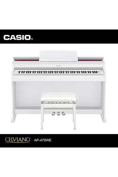 Casio بيانو رقمي AP-470WE من سيلفيانو باللون الأبيض