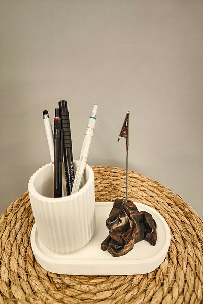 puridadesign Decorative Lion Pen Holder and Note Holder Set of 3