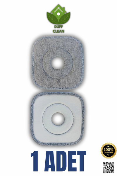 DUFF CLEAN Kare Başlıklı Mop Set Için 1 Adet Yedek Mikrofiber Mop Bezi Tüm modeller uyumlu