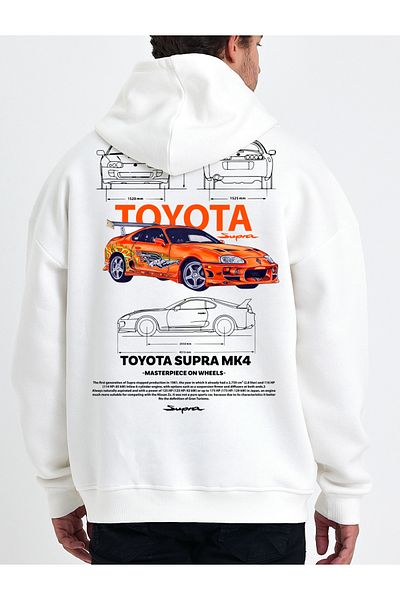 Uniquetex Unisex VEK Oversize Hoodie - Αυτοκίνητο με στάμπα Spr