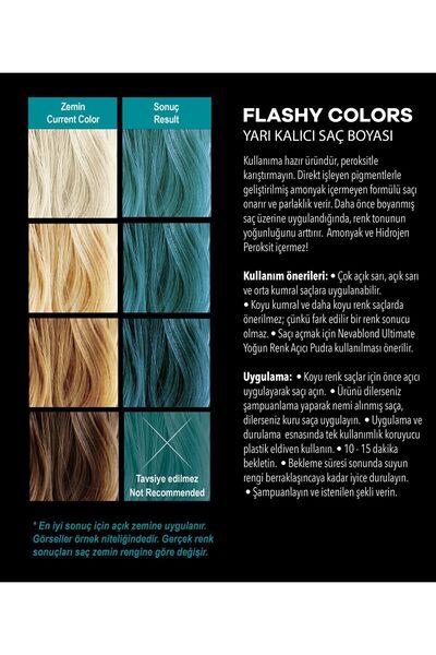 Flashy Colors Flashy Color Turkuaz 100ml Vegan Direkt Uygulanan Saç Boyası