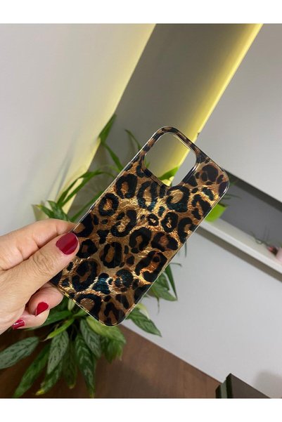 Tasarım Iphone 16 PRO Uyumlu Leopar Desenli Silikon Kılıf