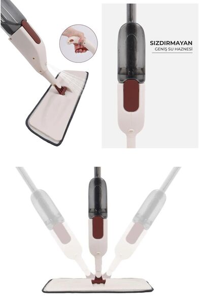 Reoona Spin Mop Sprey Mop Deterjan Hazneli 4 Adet Moplu Spreyli Temizlik Paspası