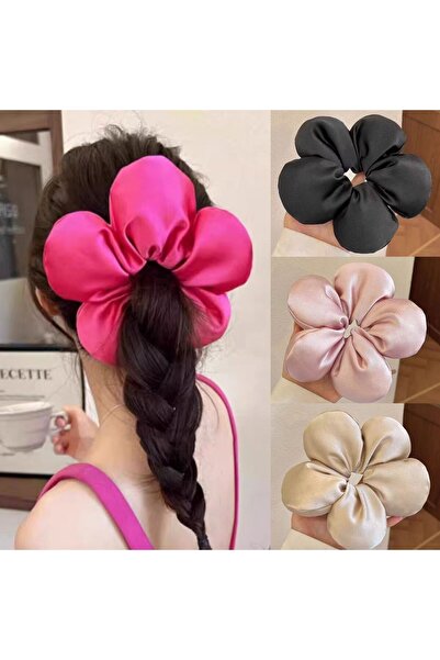 MutluBiDünya Büyük Boy Pofuduk Papatya Model Saten Kumaş Simit Toka