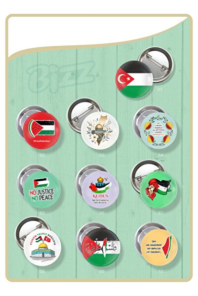 B Ajans Bizz Filistin Rozet Seti -02 (TOPLAM 10 PARÇA)